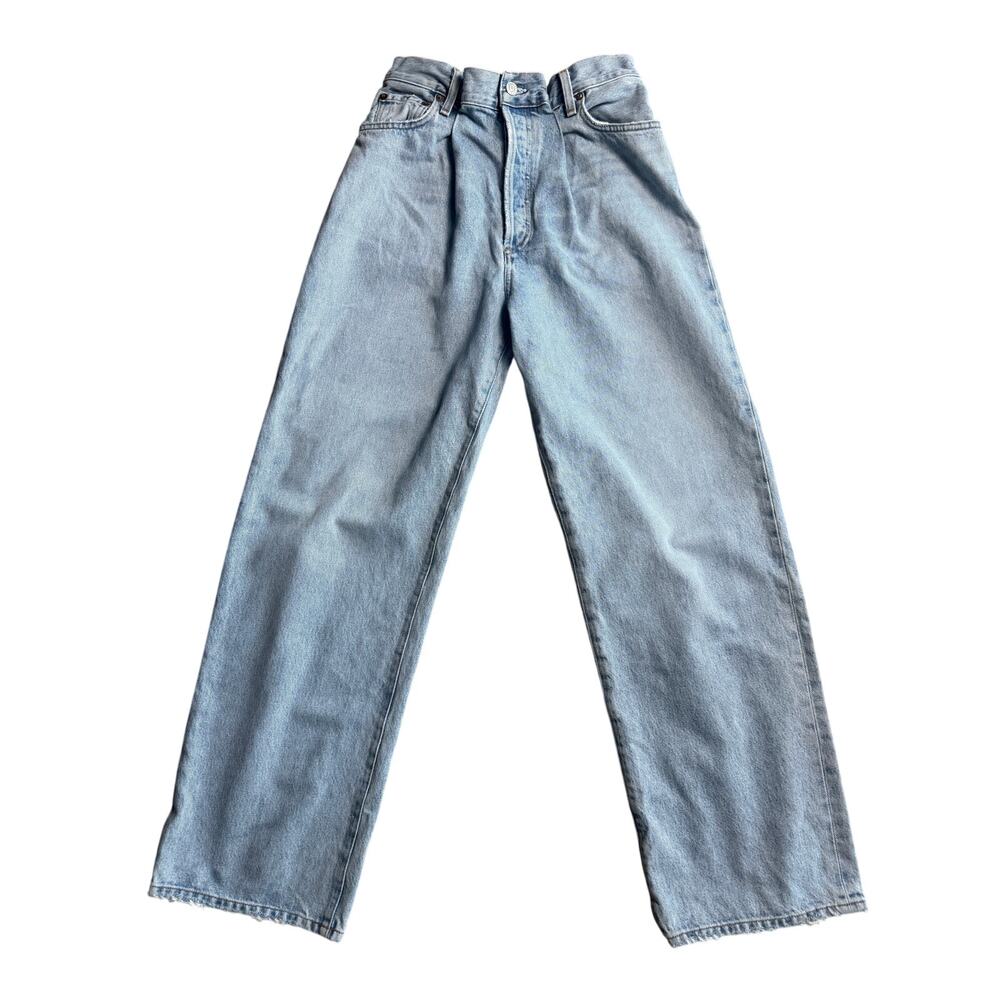 AGOLDE 23 Dax Upsize Jeans Light Blue Wash 100% Organic Cotton Wide Leg USA